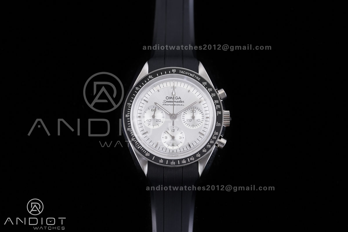 Speedmaster SS N1F Best Edition Silver Dial on Black Rubber Strap A3861