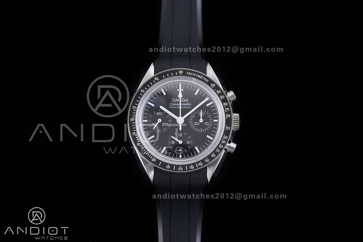 Speedmaster SS N1F Best Edition Black Dial on Black Rubber Strap A3861