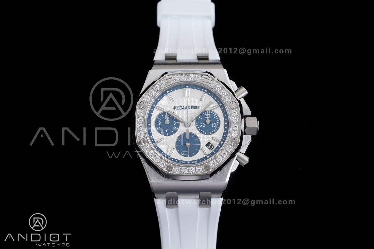 Royal Oak Offshore 37mm 26231 SS APSF 1:1 Best Edition White Dial On White Rubber Strap A2385