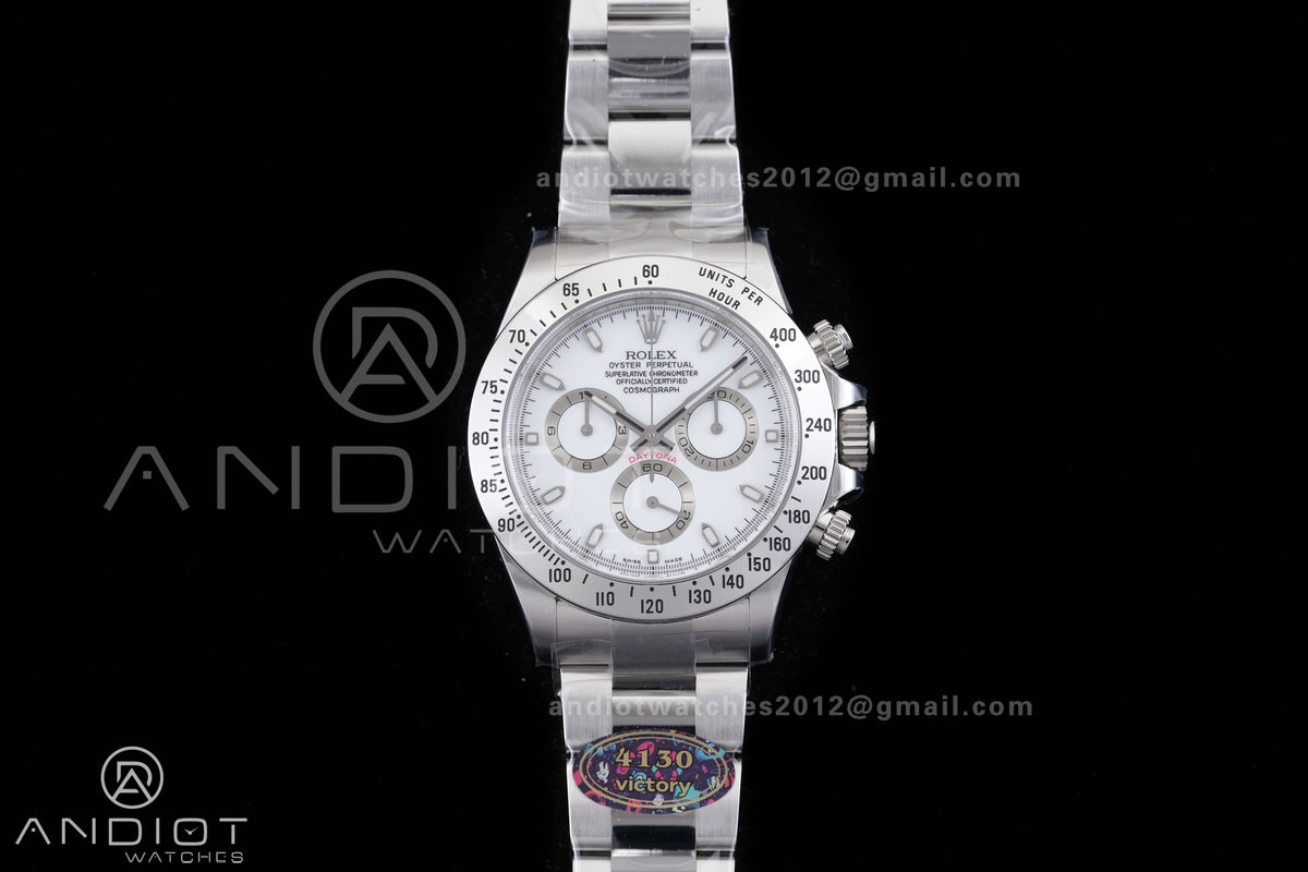 Daytona 116520 VF 1:1 Best Edition 904L Steel White Dial on SS Braclet DD4130