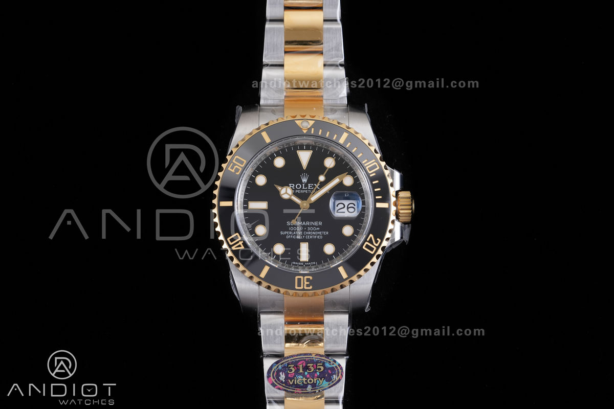 Submariner 116613 LN Black Ceramic VF 1:1 Best Edition 904L Steel on SS/YG Bracelet DD3135
