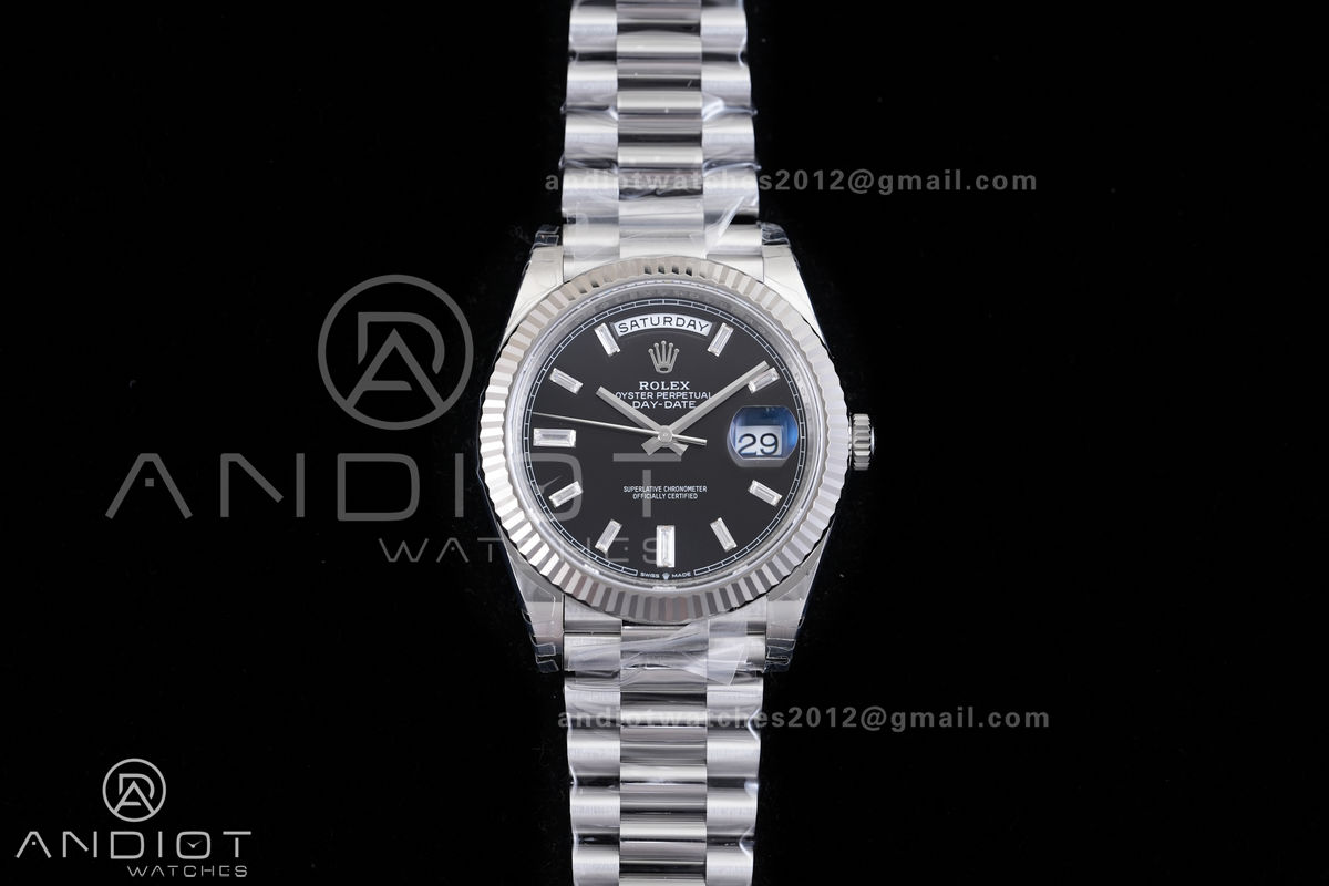 Day Date 228239 40mm Gain Weight V2 VSF 1:1 Best Edition Black Dial T Diamond Marker On President Bracelet DD3255