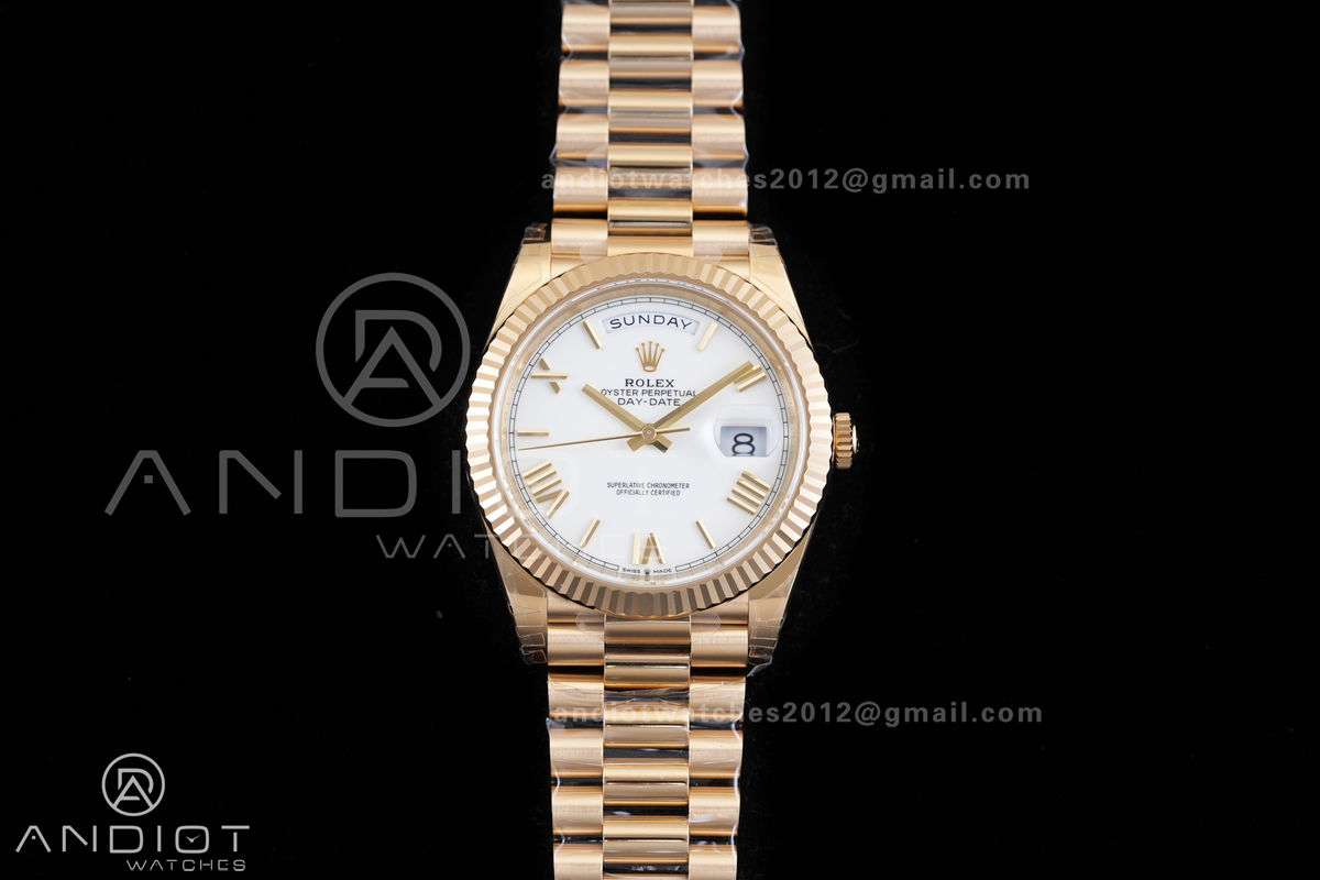 DayDate 40 228238 VSF 1:1 Best Edition White Roman Dial on President Bracelet VS3255