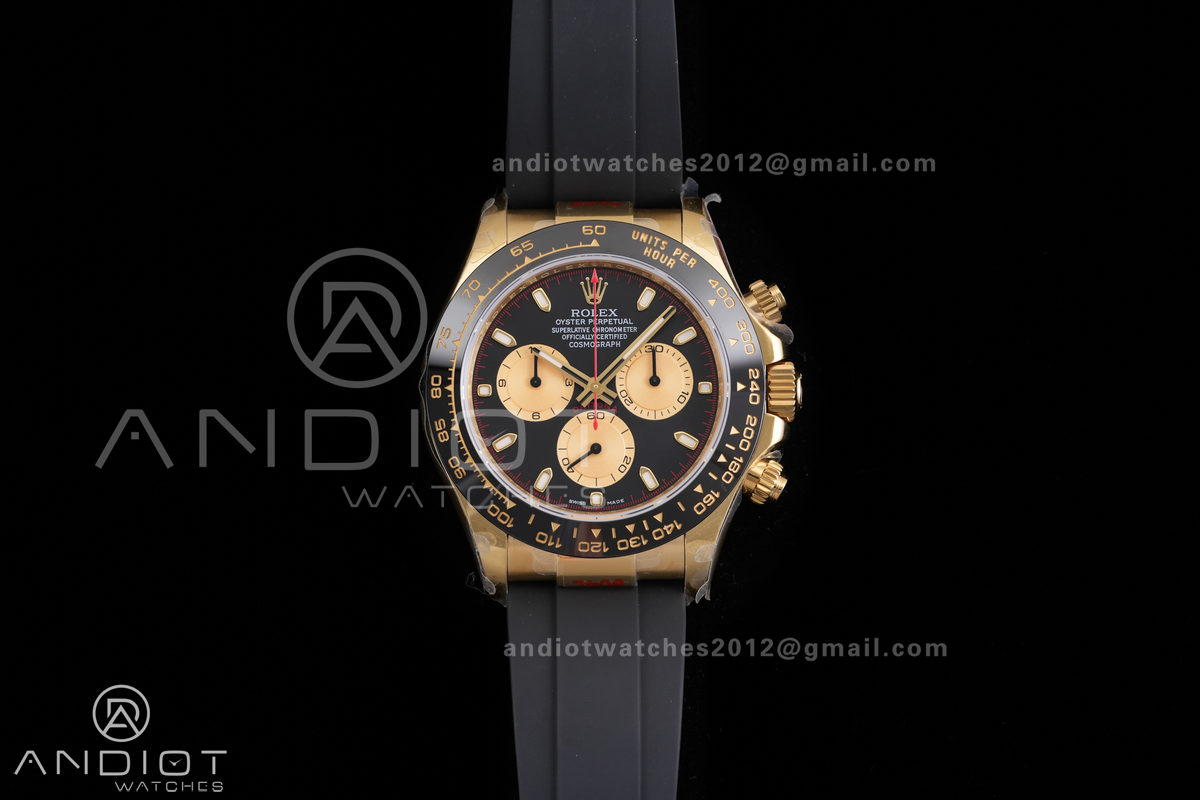 Daytona 116518 3CF 1:1 Best Edition Black/YG Dial on Oysterflex Strap DD4130 (Mod Version)