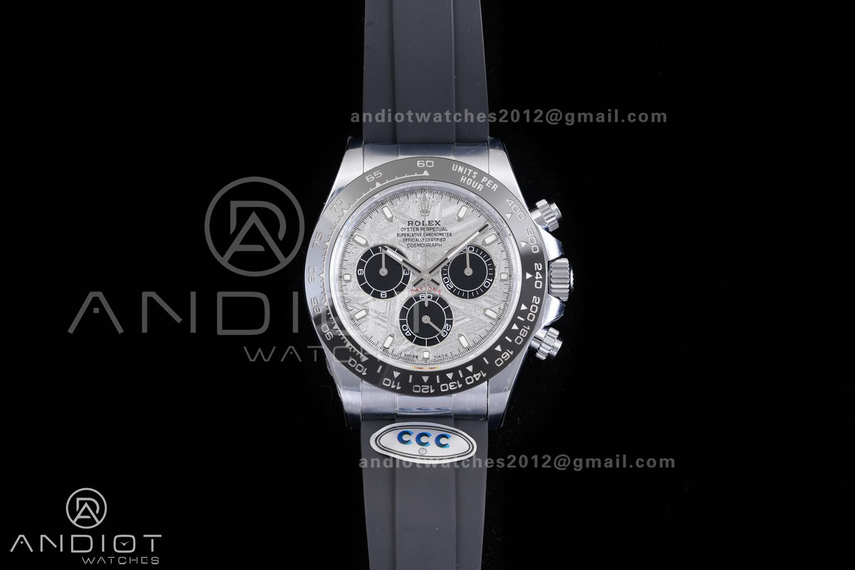 Daytona 116519 SS 3CF 1:1 Best Edition Meteorite Dial on Oysterflex Strap DD4130 V2 (Mod Version)