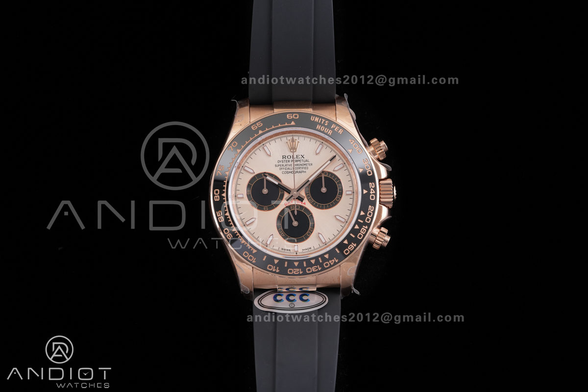 Daytona 126515 3CF 1:1 Best Edition RG/BLACK Dial on Oysterflex Strap DD4131 (Gain Weight)