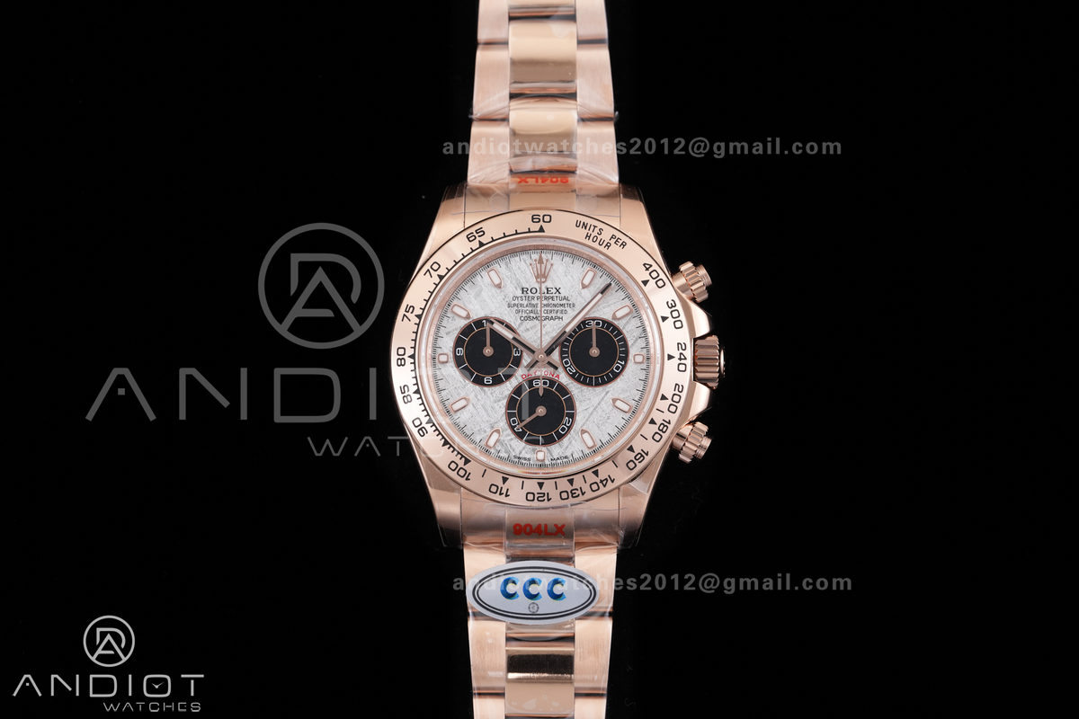 Daytona 116505 3CF 1:1 Best Edition Meteorite Dial on RG Bracelet DD4130 V2 (Mod Version)