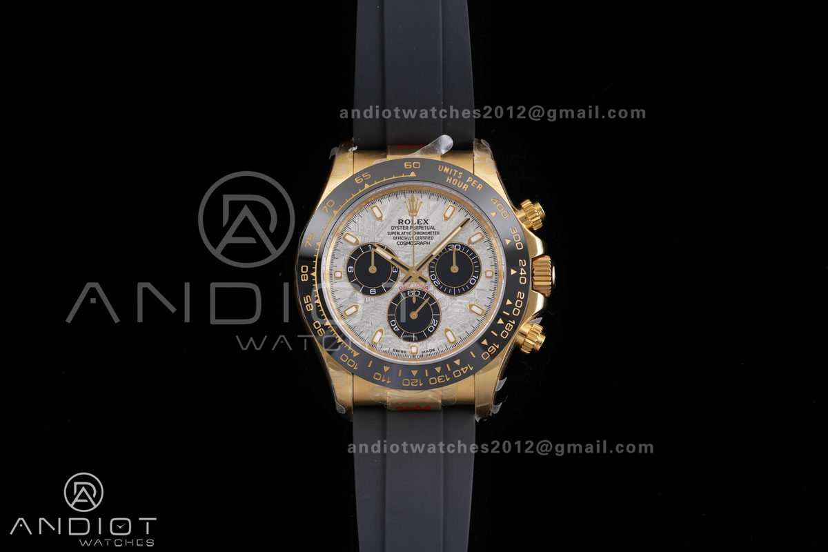 Daytona 116518 YG 3CF 1:1 Best Edition Meteorite Dial on Oysterflex Strap DD4130 V2 (Mod Version)