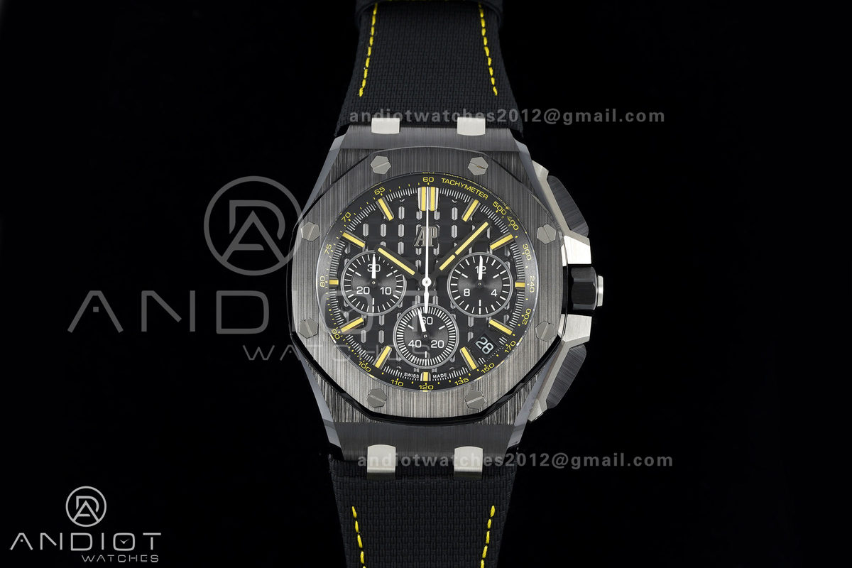 Royal Oak Offshore 43mm Ceramic/SS APPF Best Edition Black/Yellow Dial on Black Leather Strap AA4401