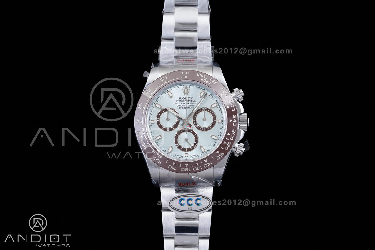 Daytona 116506 3CF 1:1 Best Edition Ice Blue Stick Dial on SS Bracelet DD4130 V2 (Mod Version)