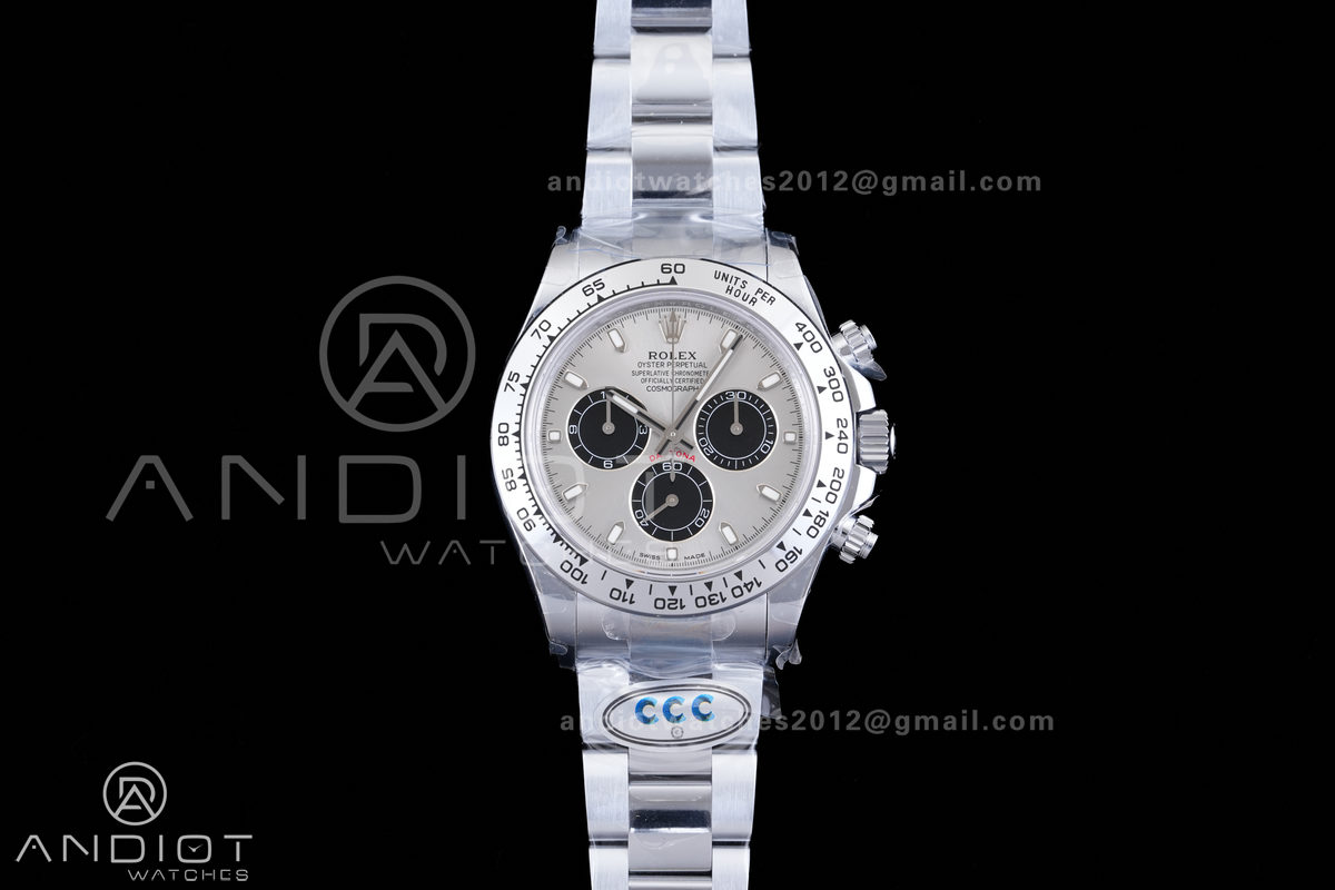 Daytona 116509 3CF 1:1 Best Edition Gray/Black Dial on SS Bracelet DD4130 V2 (Mod Version)