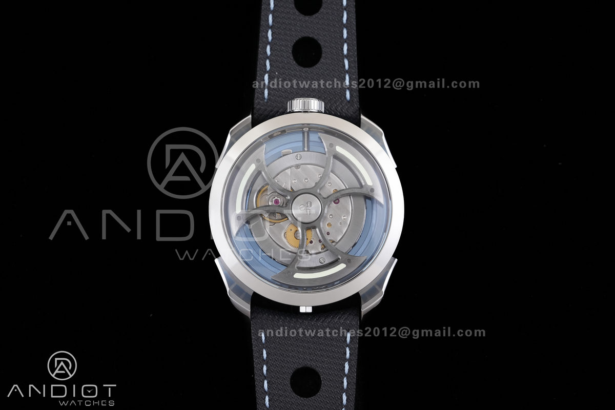 MB&F M.A.D.1.Blue SS K1F 1:1 Best Edition on Black Leather Strap Miyota 821A