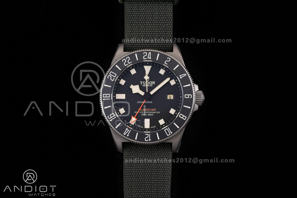 Pelagos M2542G247NU-0002 Ti BRF 1:1 Best Edition Black dial Black Ceramic Bezel On Nylon Strap