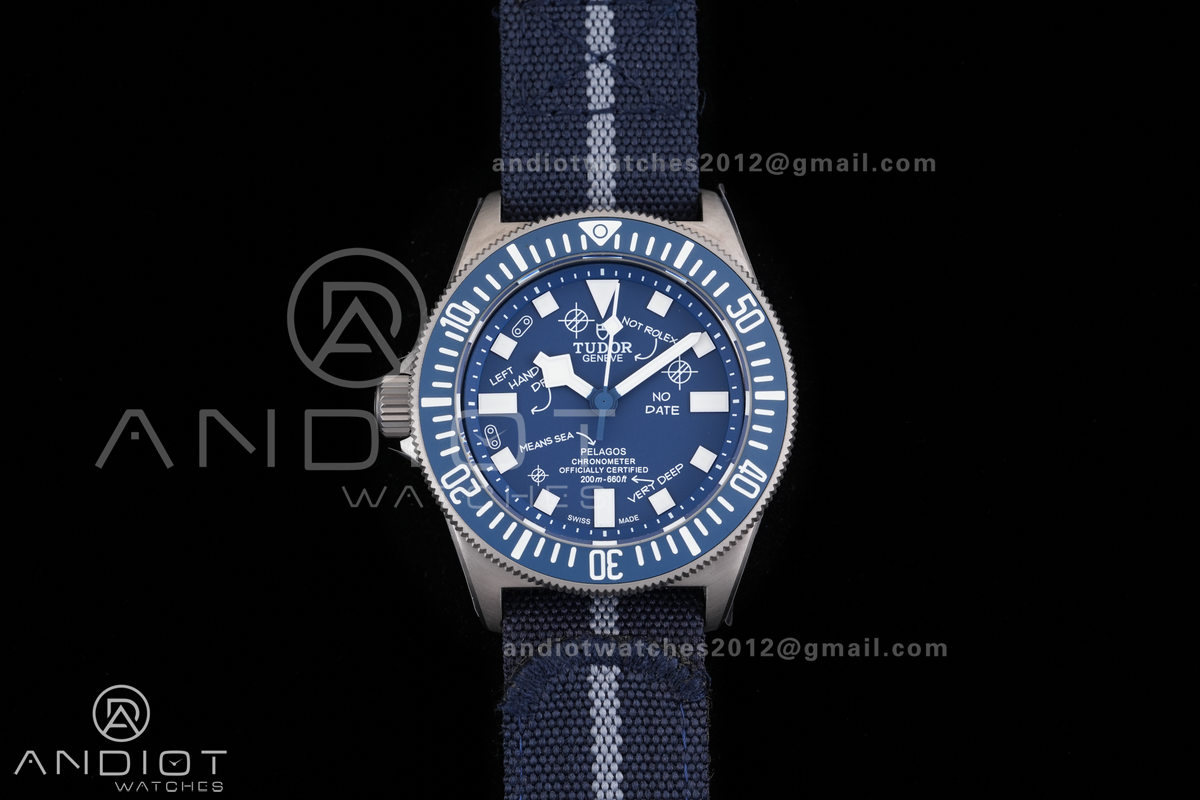Pelagos FXD Blue Ceramic Bezel Ti BRF 1:1 Best Edition Blue Designed Dial On Blue Nylon Strap