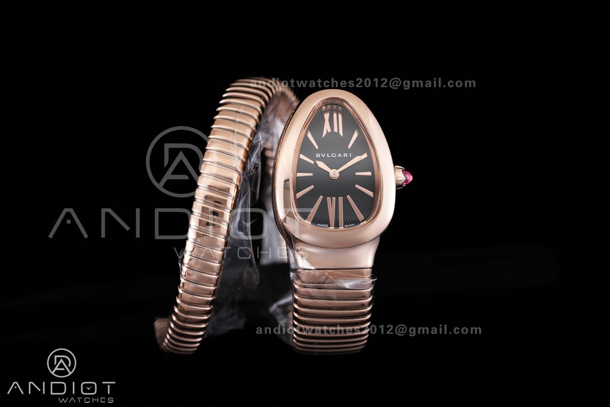 Serpenti 35mm RG BVF 1:1 Best Edition Black Dial on RG Bracelet Ronda Quartz