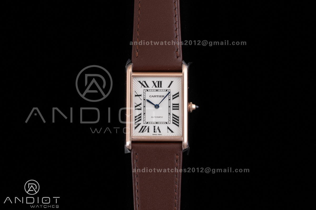 Tank Louis XL 38x27mm RG F1F 1:1 Best Edition White Dial on Brown Strap A1899Mc