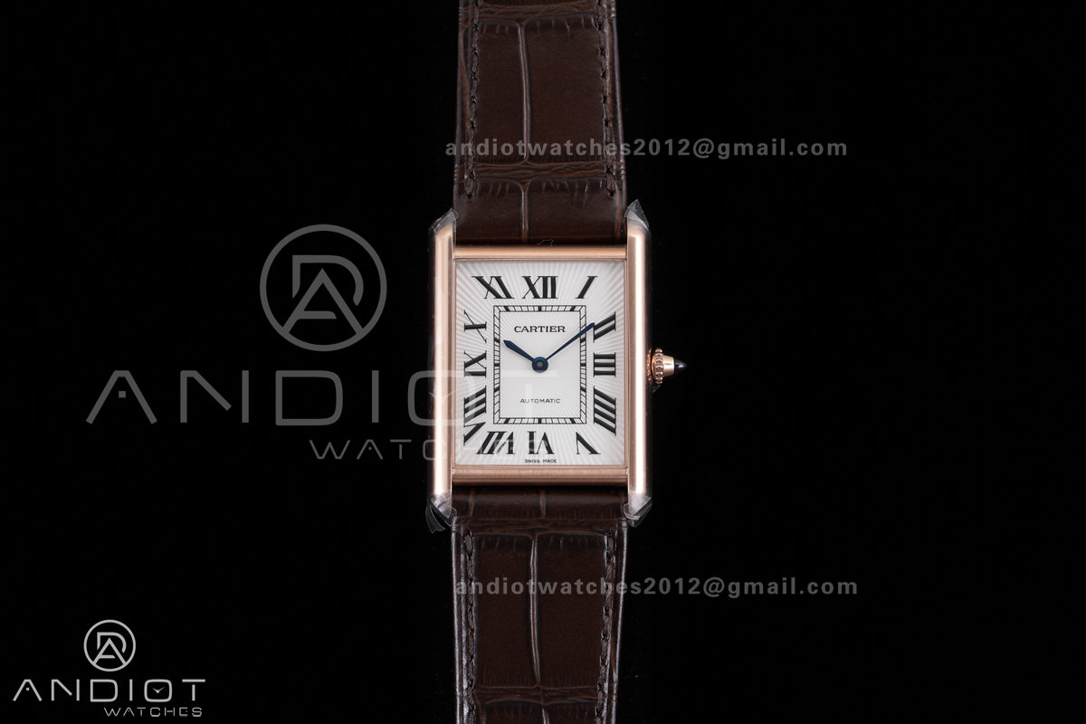 Tank Louis XL 38x27mm RG F1F 1:1 Best Edition White Dial on Dark Brown Strap A1899Mc