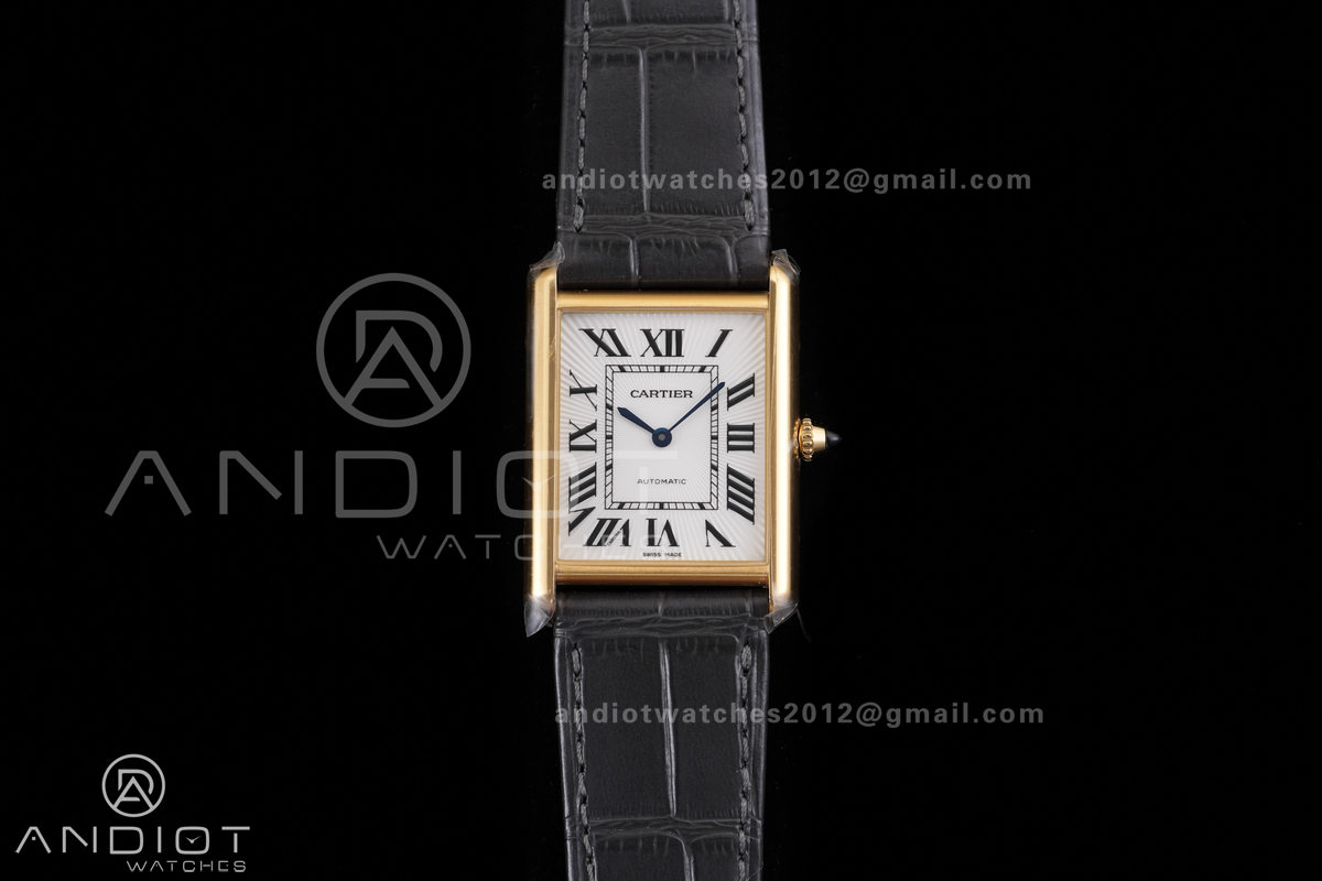 Tank Louis XL 38x27mm YG F1F 1:1 Best Edition White Dial on Gray Strap A1899Mc