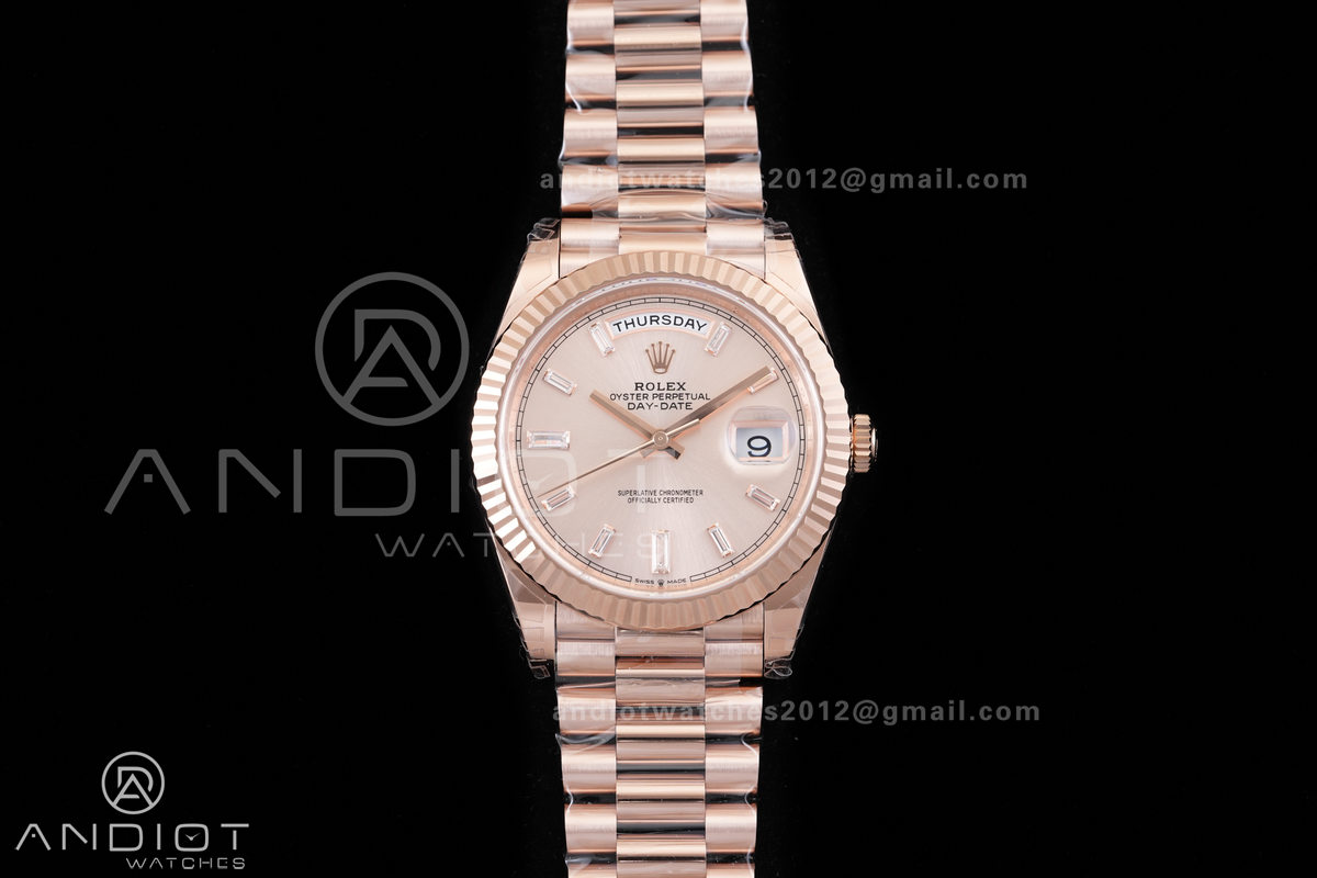 DayDate 40 228235 VSF 1:1 Best Edition RG Crystal Dial on President Bracelet VS3255 V2