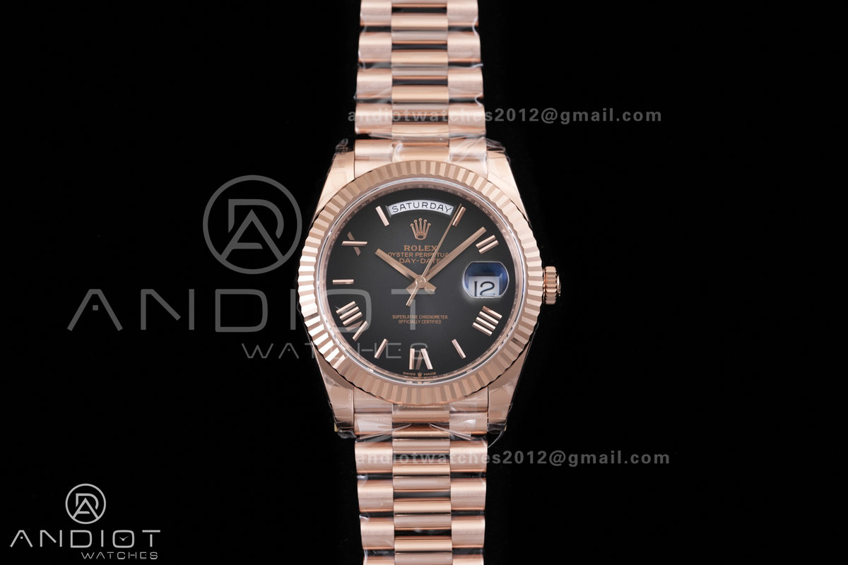 DayDate 40 228235 VSF 1:1 Best Edition Gray Ombre Roman Dial on President Bracelet VS3255 V2