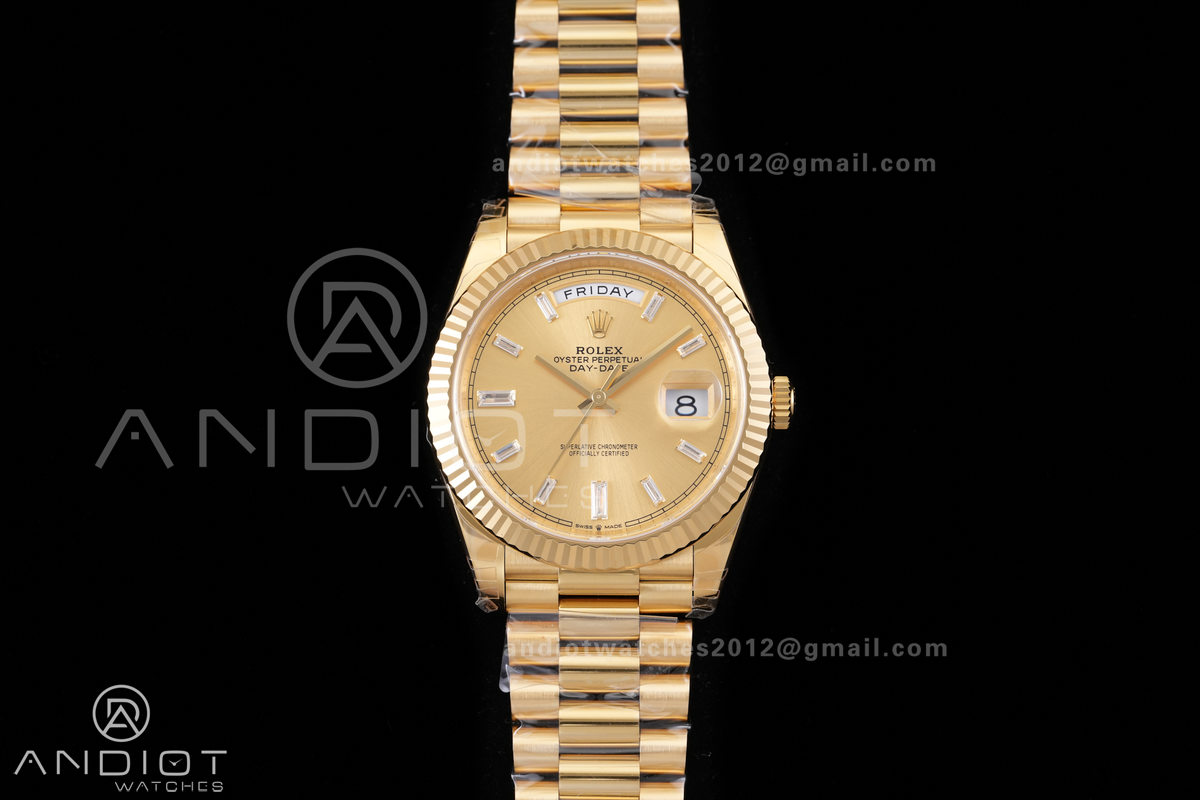 DayDate 40 228238 VSF 1:1 Best Edition YG Crystal Dial on President Bracelet VS3255 V2