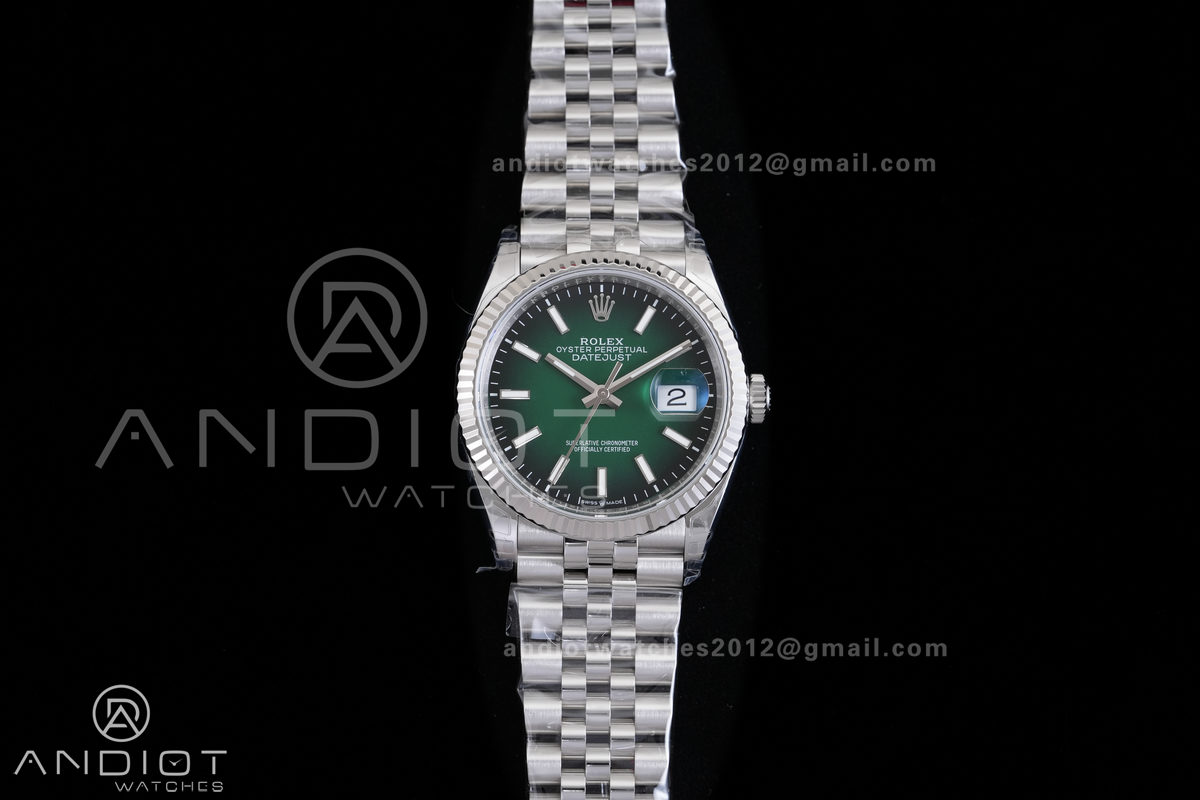 DateJust 36 SS 126234 904L V2 VSF 1:1 Best Edition Green Ombre Dial Stick Marker On Jubilee Bracelet DD3235