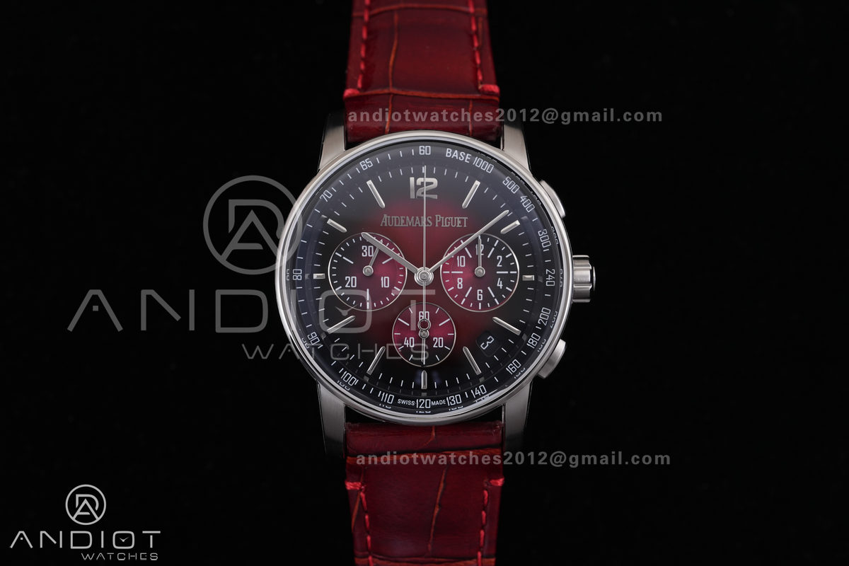 Code 11.59 Chrono 26393 SS APSF 1:1 Best Edition Red/Black Dial on Red Leather Strap SA4401 Super Clone