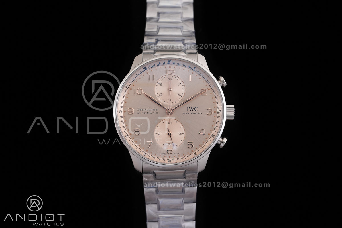 Portugieser Chrono IW3716 APSF 1:1 Best Edtion Gold Dial on SS Bracelet DD69355 Super Clone