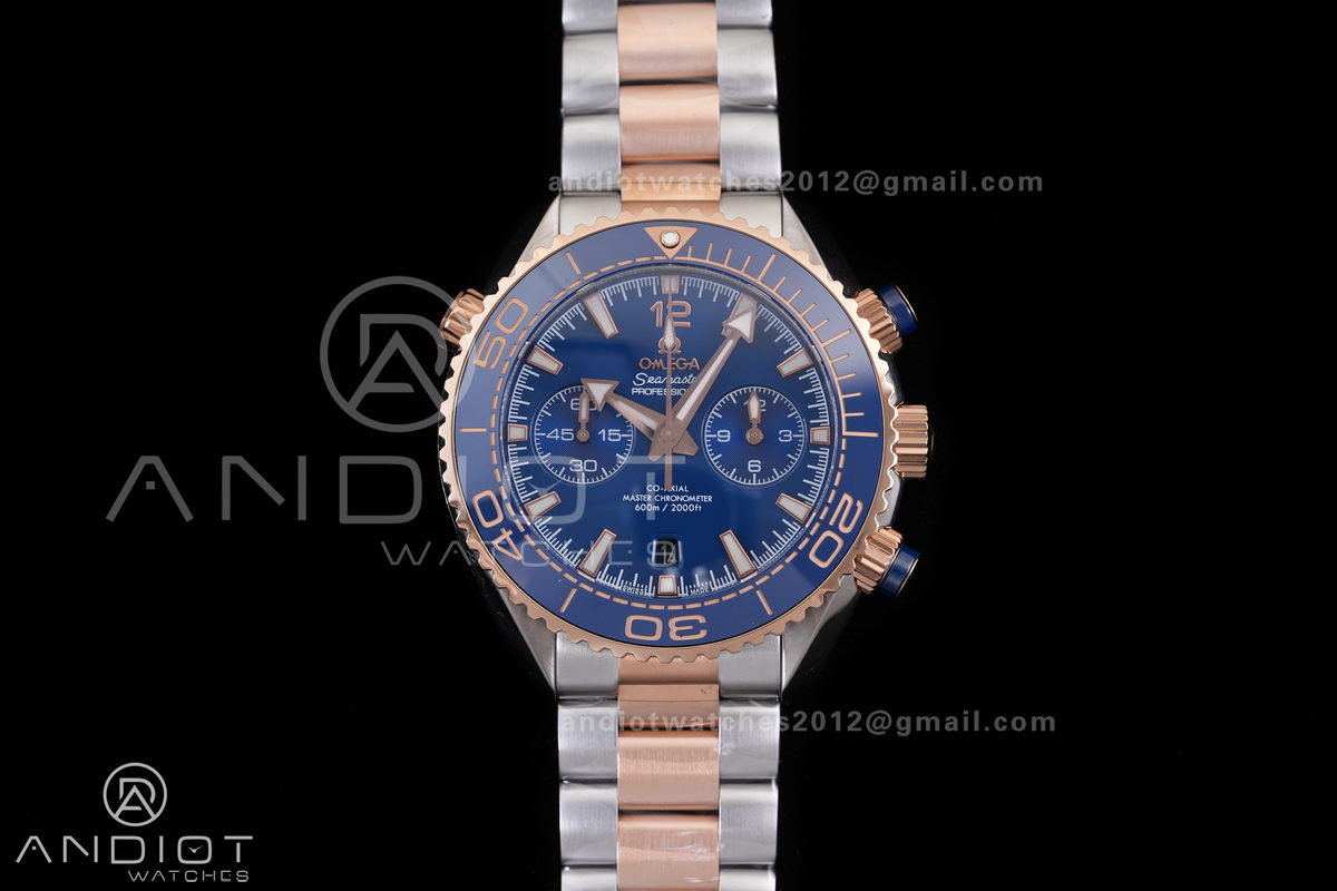 Seamaster 600m Chrono SS/RG N1F 1:1 Best Edition Blue Dial on SS/RG Bracelet A9900
