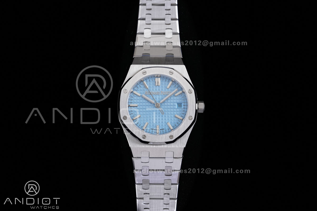 Royal Oak 34mm 77450 SS 8F Best Edition Ice Blue Dial on SS Bracelet A5800