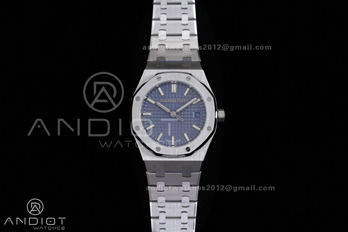 Royal Oak 34mm 77450 SS 8F Best Edition Blue Dial on SS Bracelet A5800