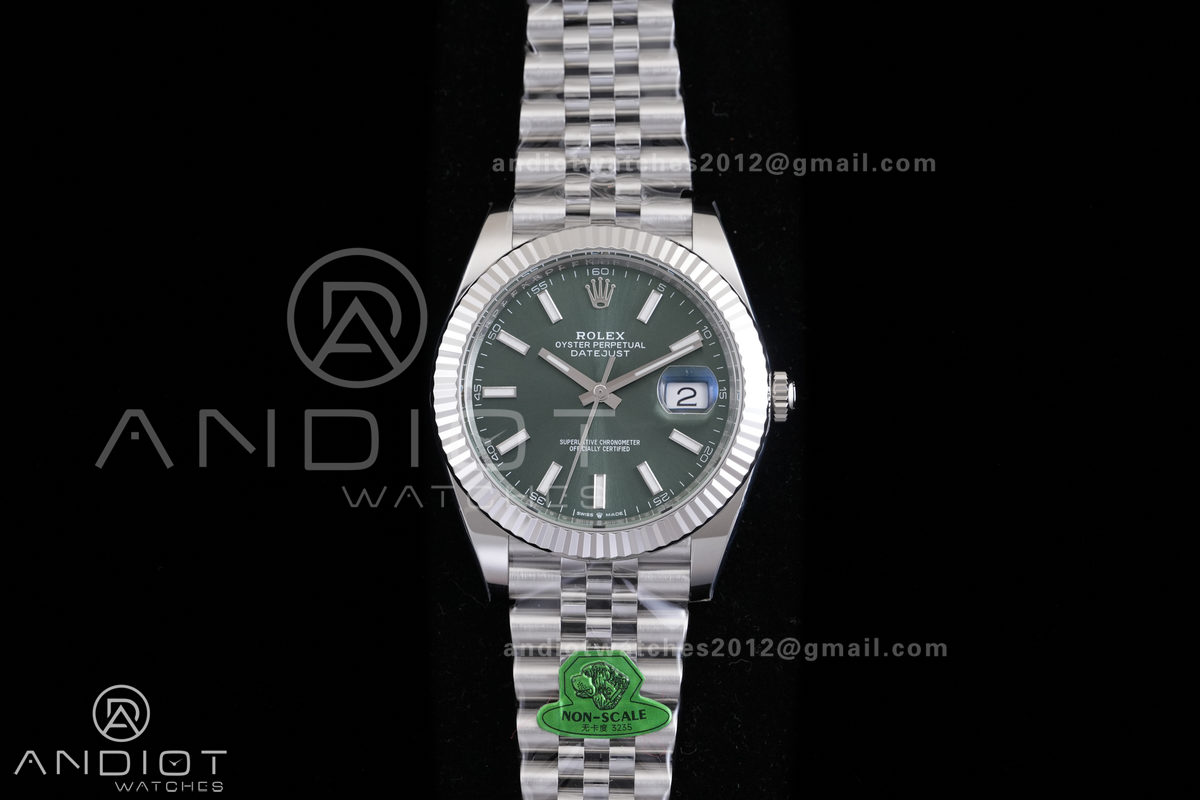 DateJust 41 126334 GOLD Maker 1:1 Best Edition Green Stick Dial on Jubilee Bracelet JH3235 (Free Sprung)