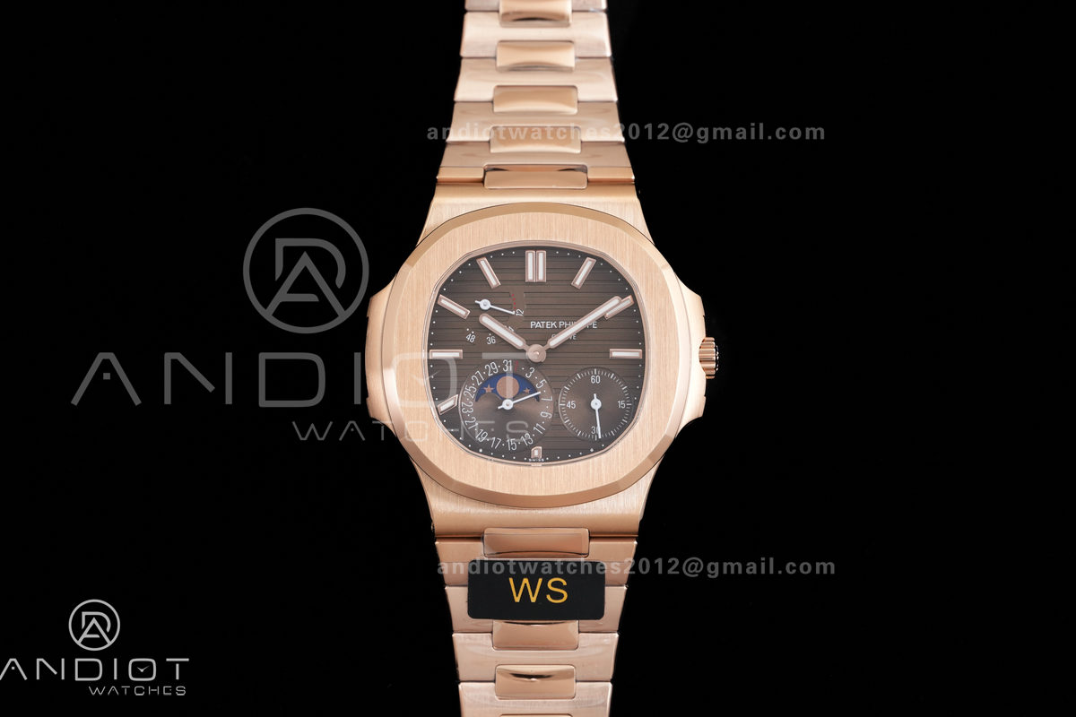 Nautilus 5712-1A 001 RG WSF 1:1 Best Edition Brown Dial On RG Bracelet Super Clone JH240