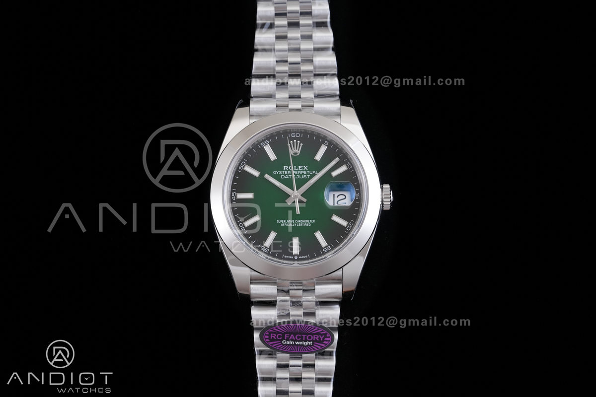 DateJust 41 126300 RCF 1:1 Best Edition 904L Steel Green Ombre Dial on Jubilee Bracelet RC3235
