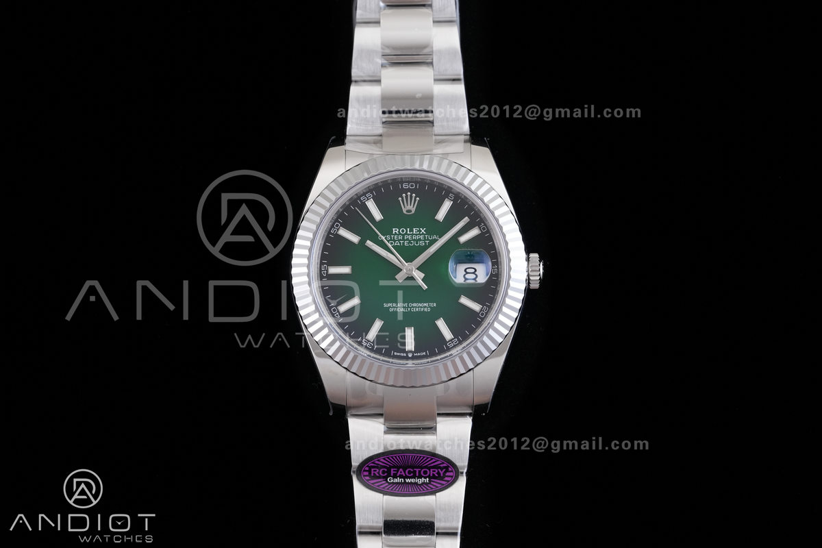 DateJust 41 126334 RCF 1:1 Best Edition 904L Steel Green Ombre Dial on Oyster Bracelet RC3235