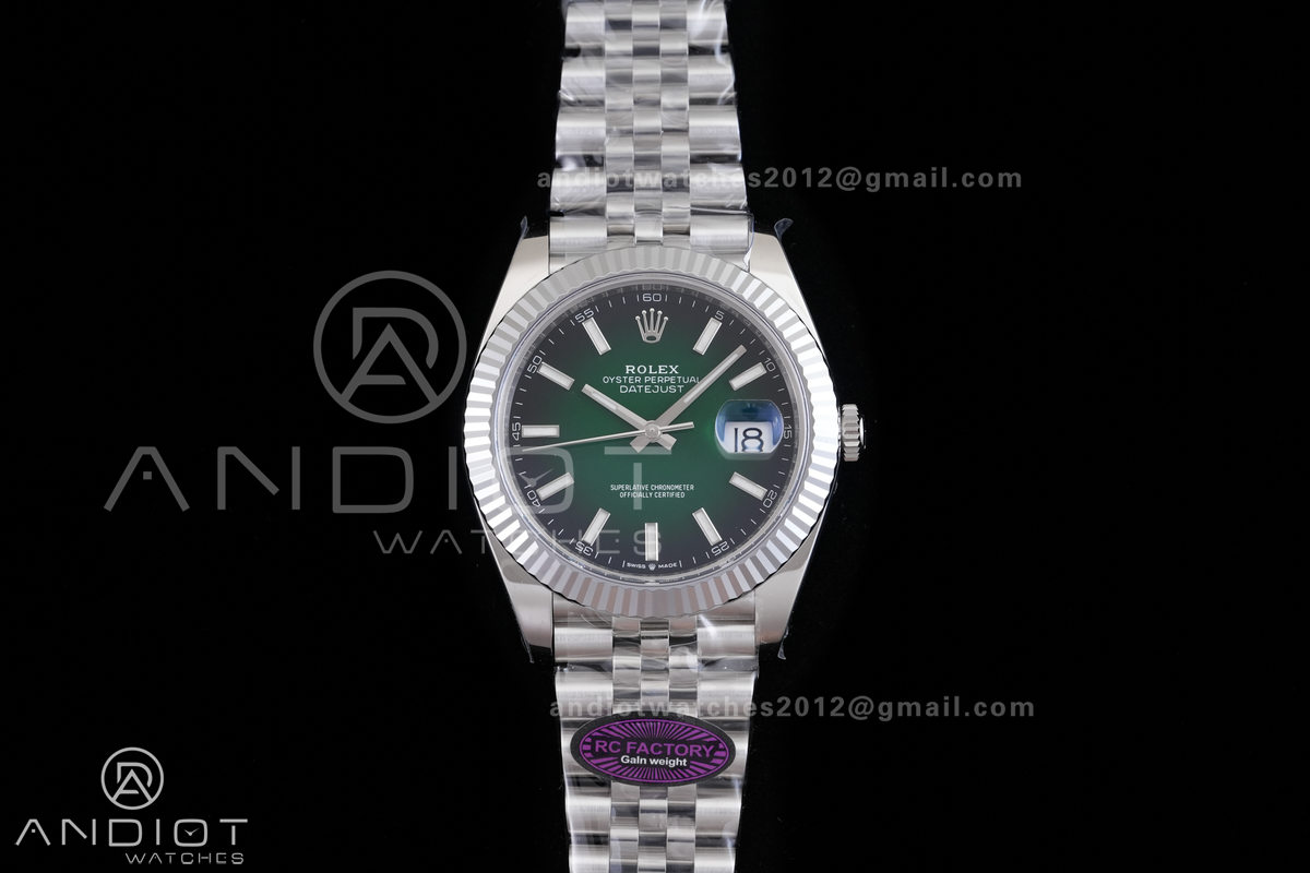 DateJust 41 126334 RCF 1:1 Best Edition 904L Steel Green Ombre Dial on Jubilee Bracelet RC3235