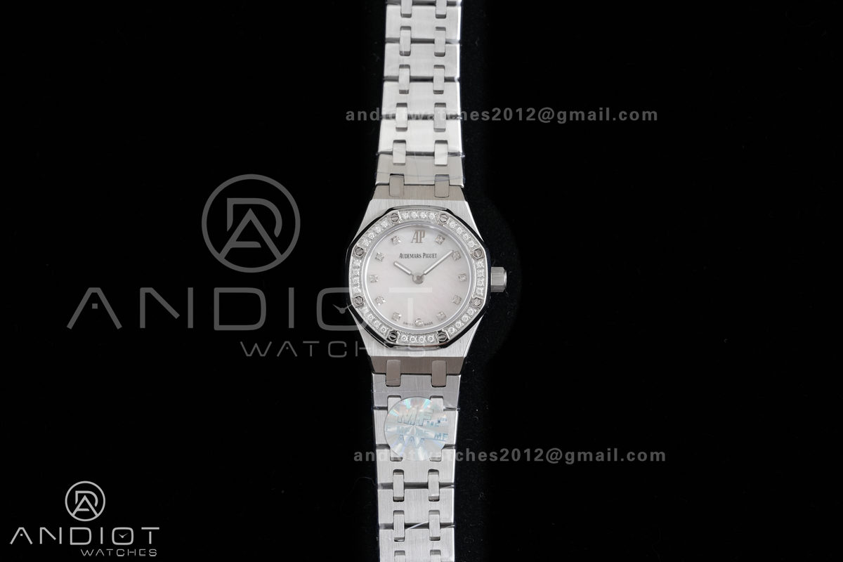 Royal Oak 23mm MF 1:1 Best Edition Mop Dial Diamond Bezel on SS Bracelet Quartz