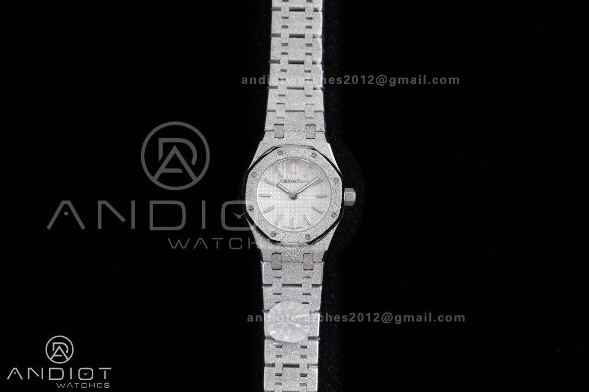 Royal Oak 23mm Frosted SS MF 1:1 Best Edition White Dial on SS Bracelet Quartz
