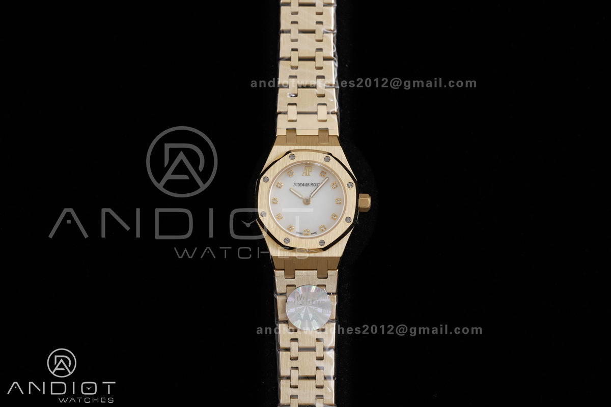 Royal Oak 23mm YG MF 1:1 Best Edition Mop Diamond Dial on YG Bracelet Quartz
