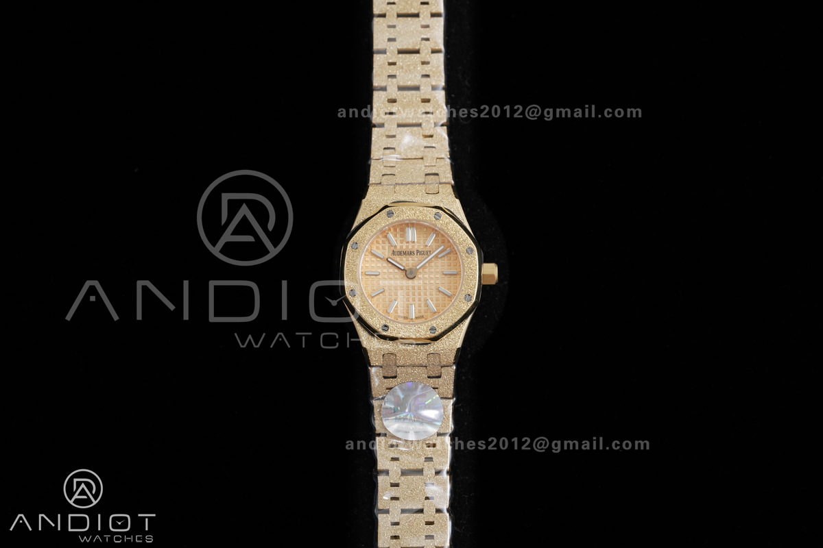 Royal Oak 23mm Frosted YG MF 1:1 Best Edition YG Dial on YG Bracelet Quartz