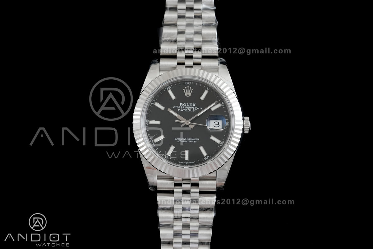DateJust 41 126334 904L SS VSF 1:1 Best Edition Black Stick Dial on Jubilee Bracelet VS3235v2 V2s Free Sprung (133g)
