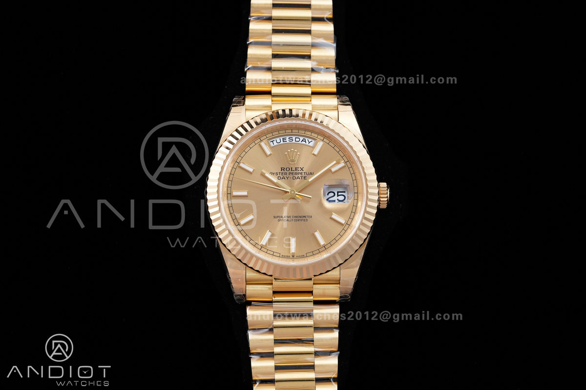 DayDate 40 228238 VSF 1:1 Best Edition YG Dial on President Bracelet VS3255