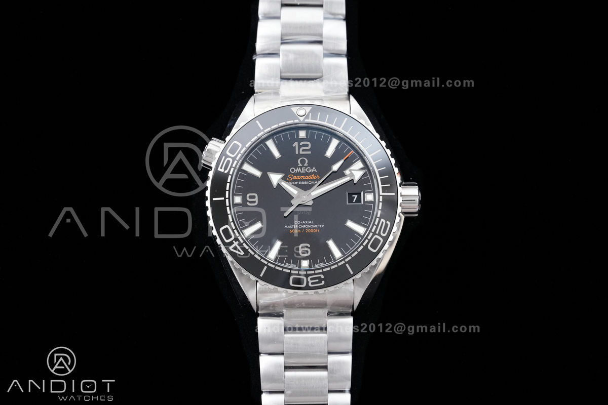 Planet Ocean 43.5mm SS VSF 1:1 Best Edition Black Ceramic Bezel and Dial on SS Bracelet A8900 Super Clone