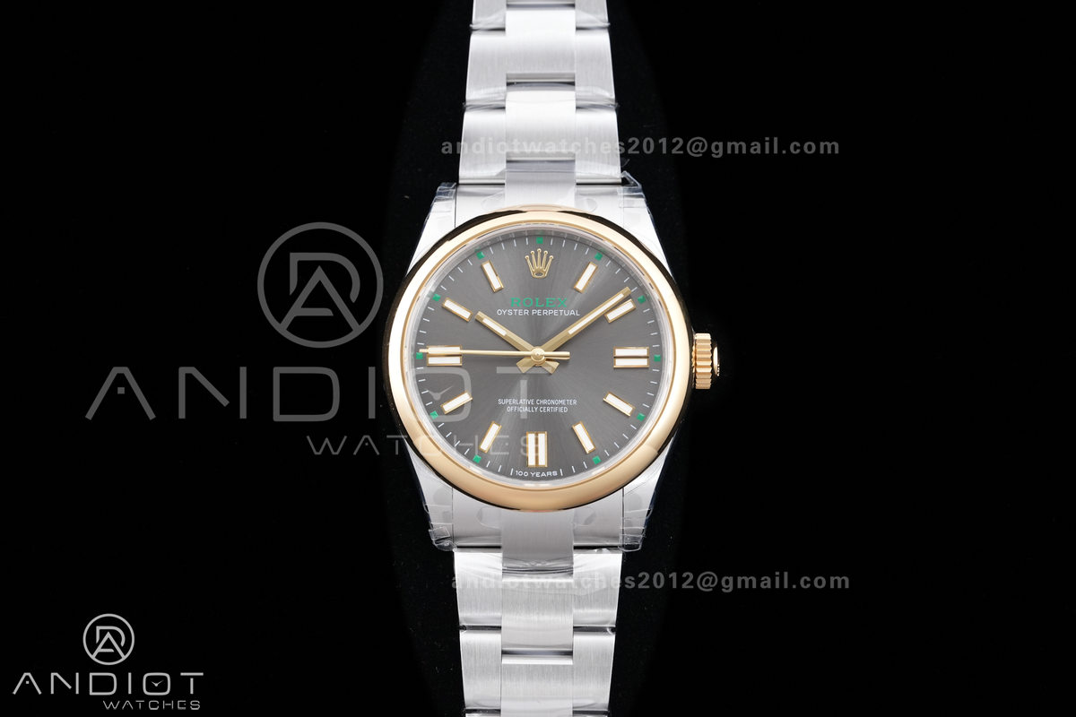 Oyster Perpetual 134303 41mm VSF 1:1 Best Edition 904L Steel 2025 Gray Dial Gold Bezel DD3230