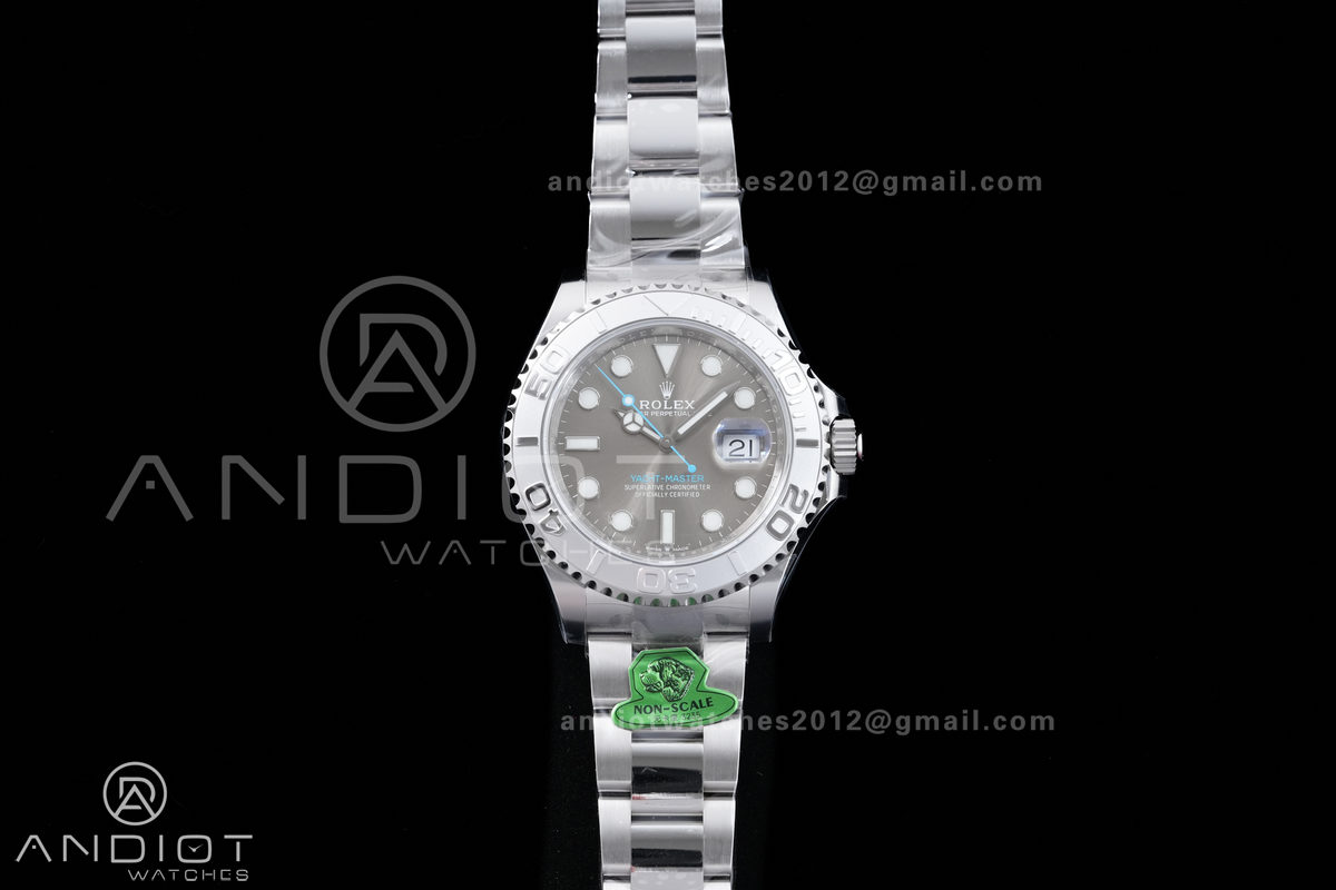 Yacht-Master 126622 904L GOLD Maker 1:1 Best Edition Rhodium Dial On 904L SS Bracelet JH3235 (Free Sprung)