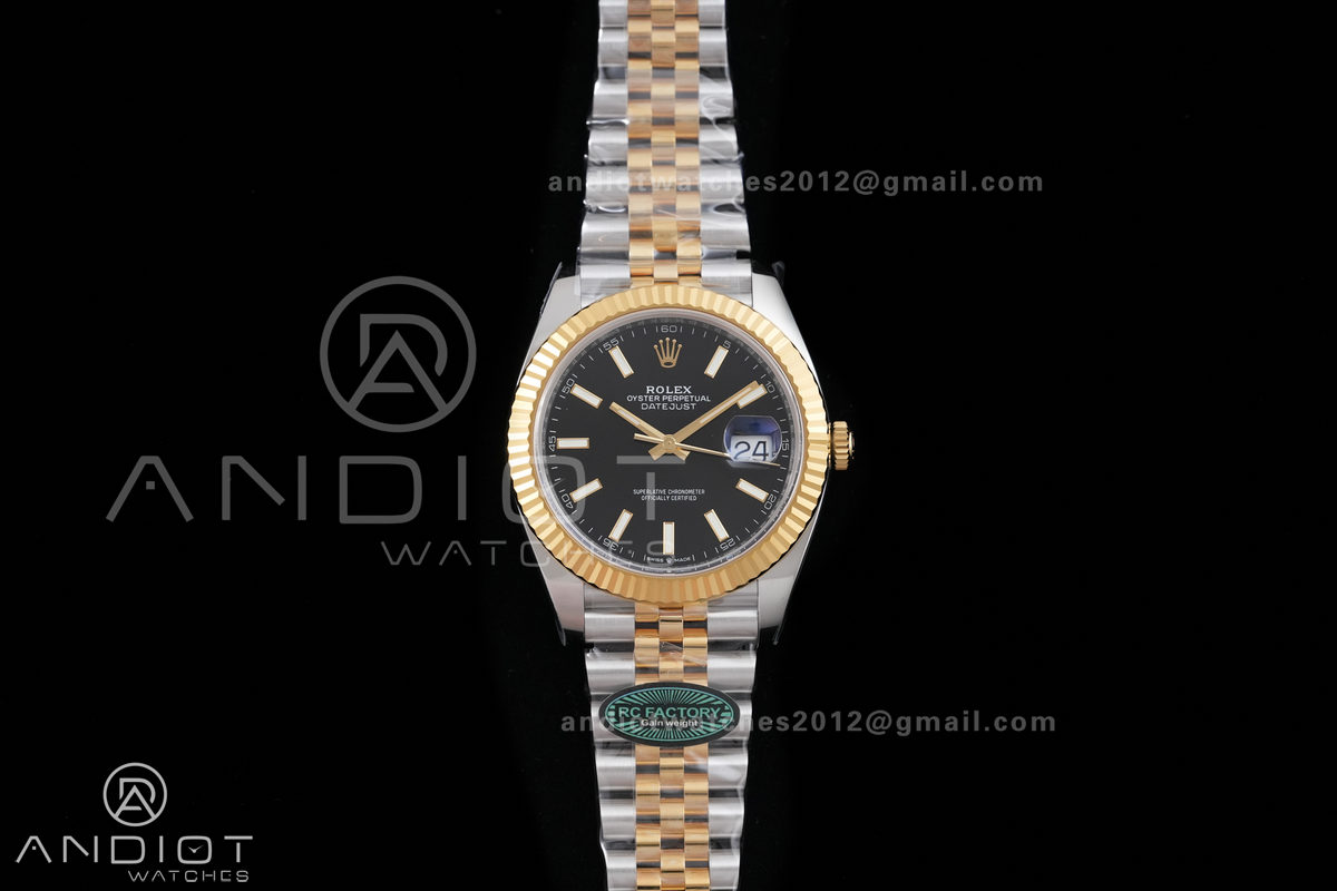 DateJust 41 126333 RCF 1:1 Best Edition 904L Steel YG Stick Dial on Jubilee Bracelet RC3235