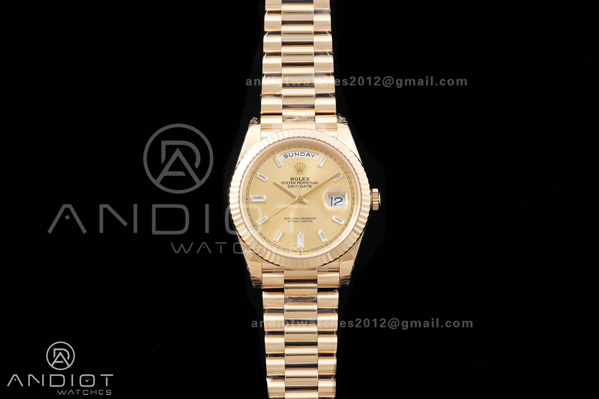 DayDate 40 228238 VSF 1:1 Best Edition YG Crystal Dial on President Bracelet VS3255 