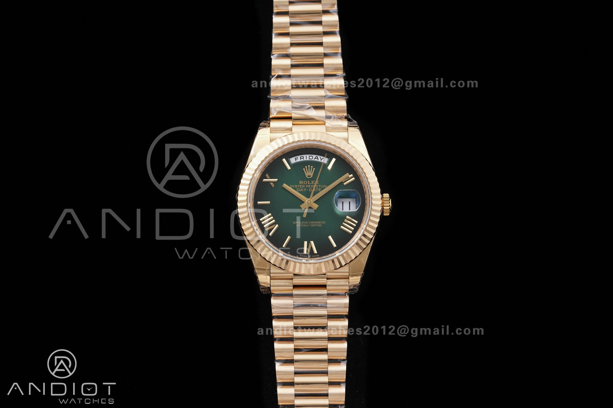 DayDate 40 228238 VSF 1:1 Best Edition Green Ombre Roman Dial on President Bracelet VS3255 Gain Weight V2