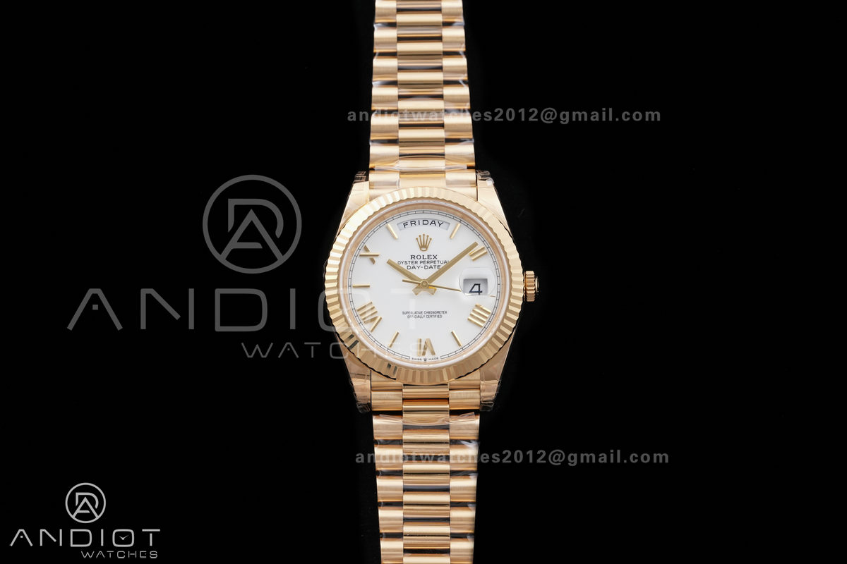 DayDate 40 228238 VSF 1:1 Best Edition White Roman Dial on President Bracelet VS3255 Gain Weight V2
