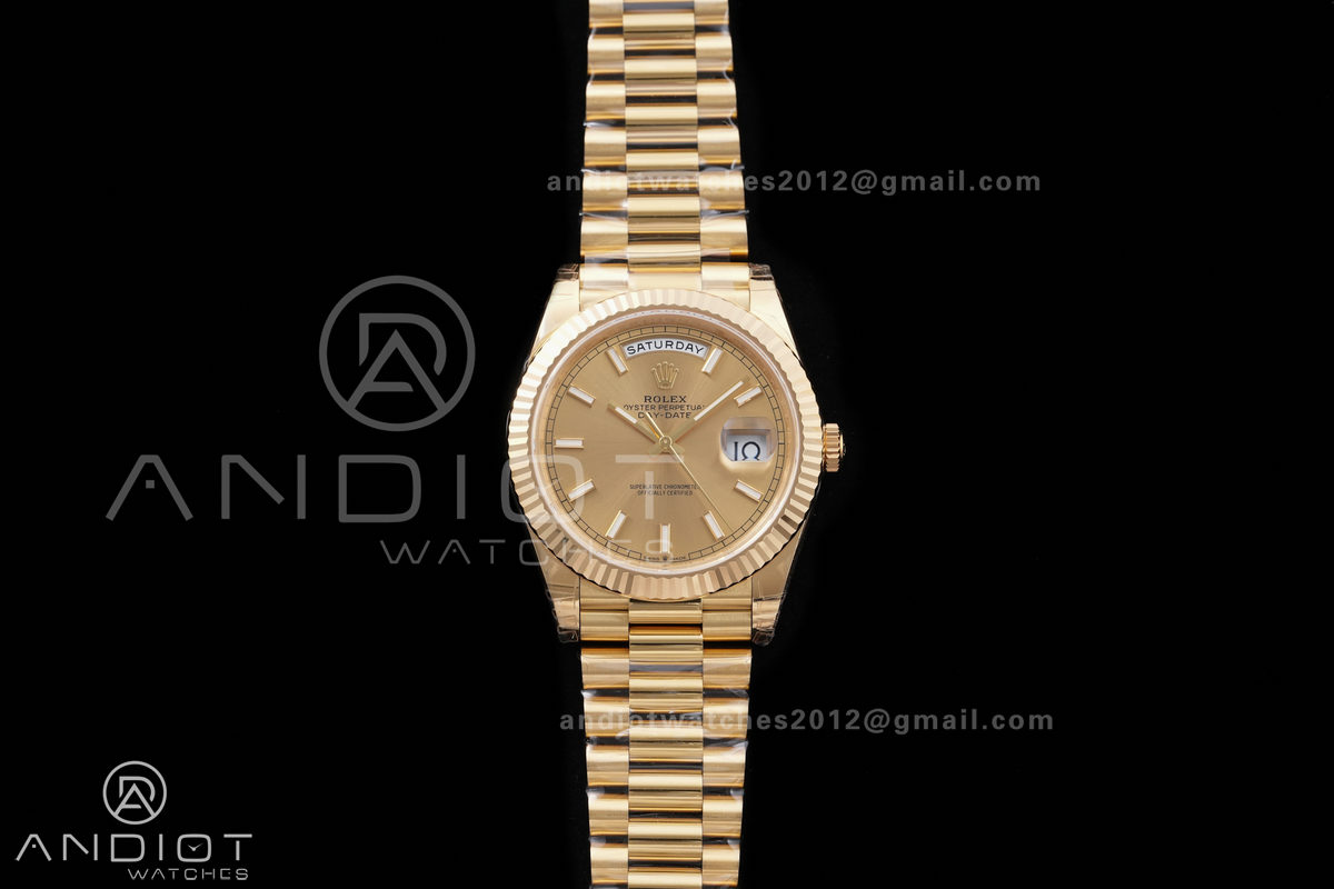 DayDate 40 228238 VSF 1:1 Best Edition YG Dial on President Bracelet VS3255 Gain Weight V2